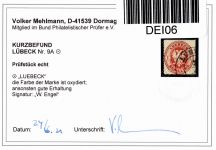 Lübeck 9 a gestempelt Kurzbefund Mehlmann BPP #DEI06