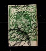 Sachsen 2 I gestempelt Unterrand, tiefst signiert Richter #DEI73