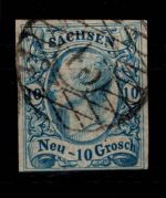 Sachsen 13 a gestempelt GN 45 "Löbbau", u.a. geprüft Rismondo BPP #DEJ12