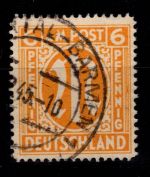 Alliierte Besetzung Bizone 13 F y IV gestempelt gepr. Hettler BPP #DED15