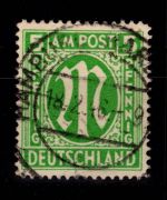 Alliierte Besetzung Bizone 12 B y gestempelt gepr. Hettler BPP #DED32