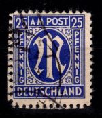 Alliierte Besetzung Bizone 9 z IV gestempelt geprüft Hettler BPP #DED60