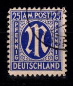 Alliierte Besetzung Bizone 9 z IV gestempelt geprüft Hettler BPP #DED61