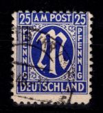 Alliierte Besetzung Bizone 9 z V gestempelt geprüft Hettler BPP #DED62