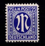 Alliierte Besetzung Bizone 9 z VI postfrisch geprüft Hettler BPP #DED63