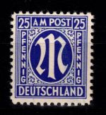 Alliierte Besetzung Bizone 9 z IV postfrisch geprüft Hettler BPP #DED65