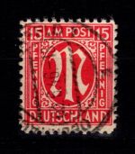 Alliierte Besetzung Bizone 8 z I gestempelt geprüft Hettler BPP #DED73