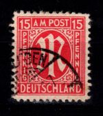 Alliierte Besetzung Bizone 8 z VIII gestempelt geprüft Hettler BPP #DED82