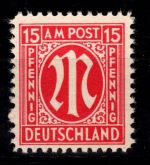 Alliierte Besetzung Bizone 8 z IX postfrisch geprüft Hettler BPP #DED88