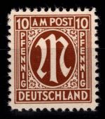 Alliierte Besetzung Bizone 6 z IX postfrisch geprüft Hettler BPP #DEE01