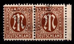 Alliierte Besetzung Bizone 6 z VII gestempelt geprüft Hettler BPP #DEE07