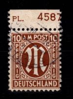 Alliierte Besetzung Bizone 6 z Pl.-Nr. gestempelt geprüft Hettler BPP #DEE08