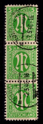 Alliierte Besetzung Bizone 3 z III gestempelt geprüft Hettler BPP #DEE20