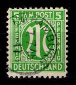 Alliierte Besetzung Bizone 3 y gestempelt geprüft Hettler BPP #DEE27