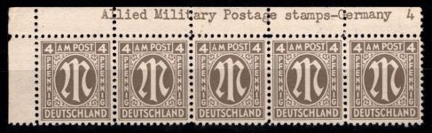 Alliierte Besetzung Bizone 2 z Br I postfrisch im 5er Streifen #DEE29