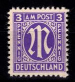 Alliierte Besetzung Bizone 1 z II postfrisch geprüft Hettler BPP #DEE33