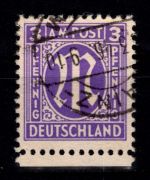 Alliierte Besetzung Bizone 1 z VII gestempelt geprüft Hettler BPP #DEE37