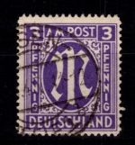 Alliierte Besetzung Bizone 10 G y gestempelt geprüft Hettler BPP #DEE40