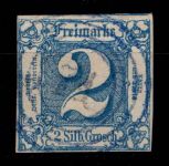 Thurn & Taxis 30 gestempelt vollrandig, signiert, N4 71 in blau #DEK27