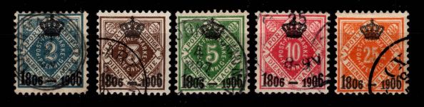 Württemberg 107-111 gestempelt alle geprüft Infla Berlin #DEK61