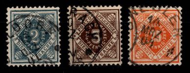 Württemberg 104-106 gestempelt geprüft Infla Berlin #DEK63