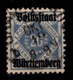 Württemberg 140 b gestempelt tiefst geprüft Winkler BPP #DEK72