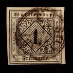 Württemberg 1 a gestempelt tiefst signiert Pfenninger #DEL08