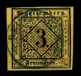 Württemberg 2 a I gestempelt tiefst geprüft Heinrich BPP #DEL17