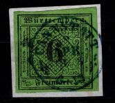 Württemberg 3 gestempelt tiefst signiert Lange #DEL23