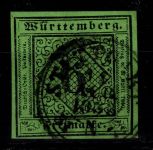 Württemberg 3 a I gestempelt tiefst geprüft Irtenkauf BPP #DEL24