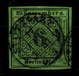 Württemberg 3 a II a gestempelt tiefst geprüft Thoma BPP #DEL25