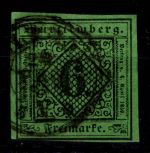 Württemberg 3 b III gestempelt tiefst geprüft Irtenkauf BPP #DEL27