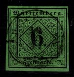 Württemberg 3 b gestempelt tief signiert Lange #DEL28