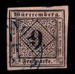 Württemberg 4 a I gestempelt tiefst geprüft Irtenkauf BPP #DEL32