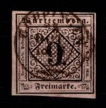 Württemberg 4 b gestempelt tief geprüft Irtenkauf BPP #DEL35