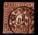 Württemberg 6 a gestempelt tiefst geprüft Irtenkauf BPP #DEL38