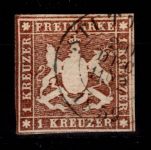 Württemberg 6 a gestempelt geprüft Irtenkauf BPP #DEL39