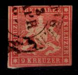 Württemberg 9 a gestempelt tief geprüft Irtenkauf BPP #DEL53