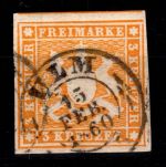 Württemberg 12 b gestempelt tief geprüft Irtenkauf BPP #DEL59