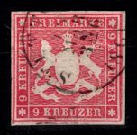 Württemberg 14 a gestempelt tiefst geprüft Irtenkauf BPP #DEL67