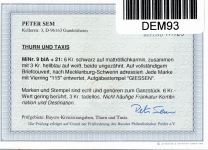 Thurn & Taxis 9, 21 auf Brief als Mischfrankatur Befund Sem BPP #DEM93