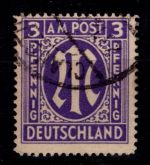 Alliierte Besetzung Bizone 10 G y gestempelt geprüft Schlegel BPP #DEE80