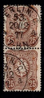 Deutsches Reich 35 a senkrechtes Paar gestempelt geprüft #DEQ41