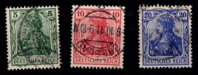 Deutsches Reich 85 I a, 86 I a, 87 I a gestempelt geprüft #DEQ65