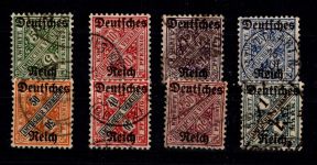 Deutsches Reich Dienstmarken 57-64 gestempelt teils geprüft Infla #DES24