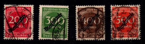 Deutsches Reich Dienstmarken 78-81 gestempelt teils geprüft Infla Berlin #DES29