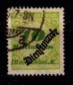 Deutsches Reich Dienstmarken 86 gestempelt geprüft Infla und Dr. Oechsner #DES33