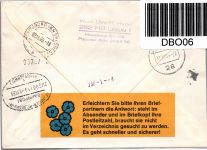 Bund Brd Pk I c auf Brief als Mischfrankatur Postkrieg #DBO06