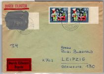 Bund Brd Pk I c auf Brief als Mischfrankatur Postkrieg #DBO07