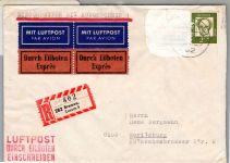Bund Brd Pk I e auf Brief als Mischfrankatur Postkrieg #DBO17